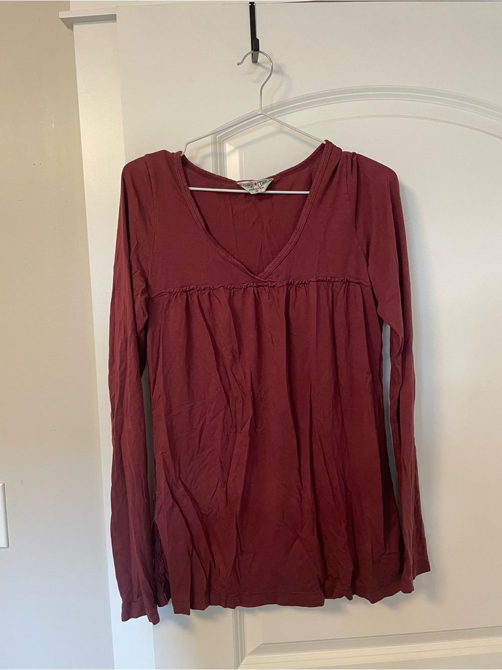 Y2K Deep Red Babydoll Top